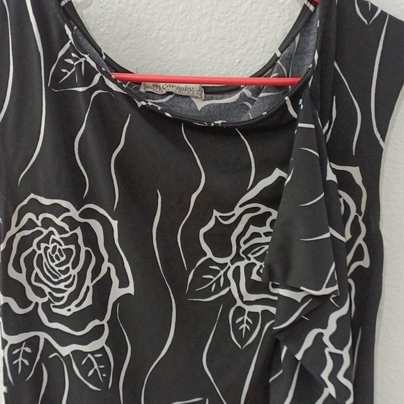 On Carnaby Black White Top Blouse Size L - Picture 7 of 7